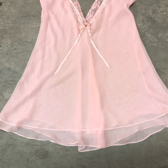 SOLD Vintage Coquette Lolita Girlcore Ruffle Semi Sheer Lace Floral Mini Slip - Picture 5 of 7